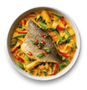 Fred's sea bream with Thai red curry and noodles