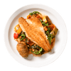 Fred’s big sea bass fillets with ratatouille