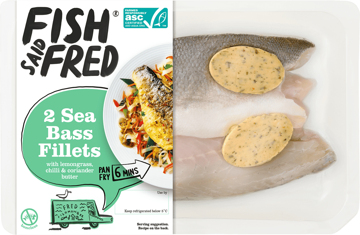 Sea Bass Fillets with lemongrass, chilli & coriander butter Fish Said